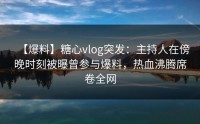 【爆料】糖心vlog突发：主持人在傍晚时刻被曝曾参与爆料，热血沸腾席卷全网